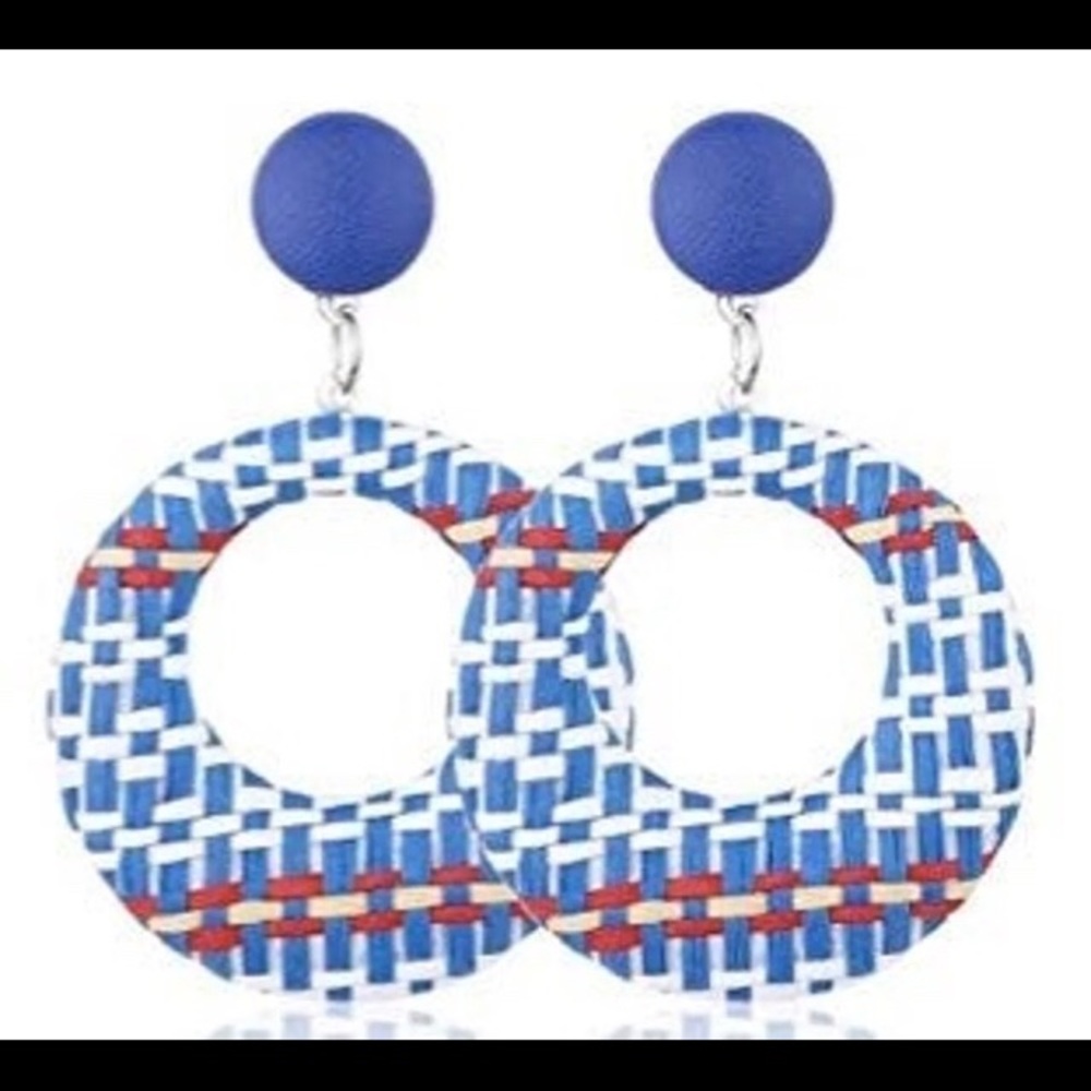 Handmade Raffia Dangle Earrings